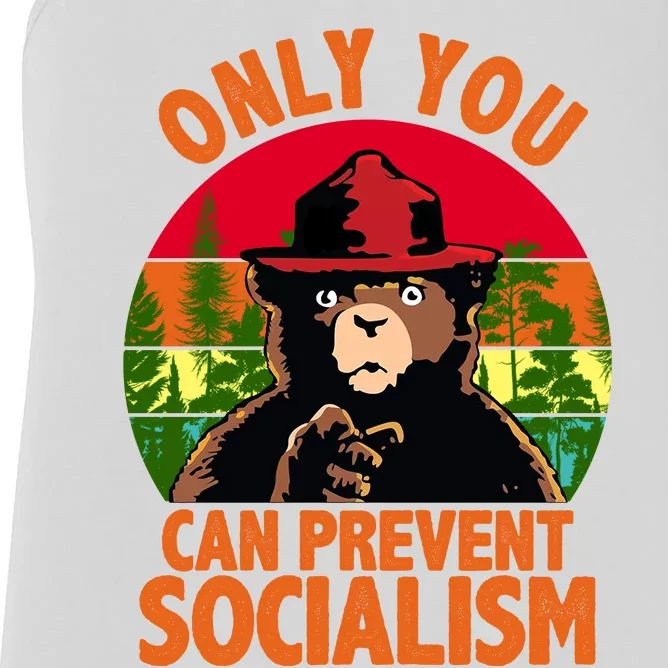 On You Can Prevent Socialism Bear Women's Racerback Tank