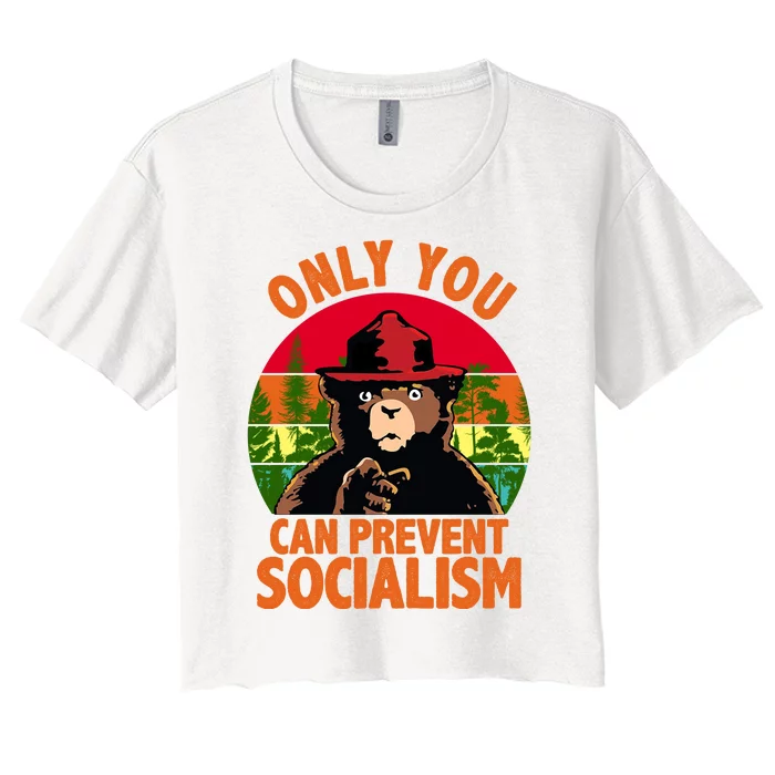 On You Can Prevent Socialism Bear Women's Crop Top Tee