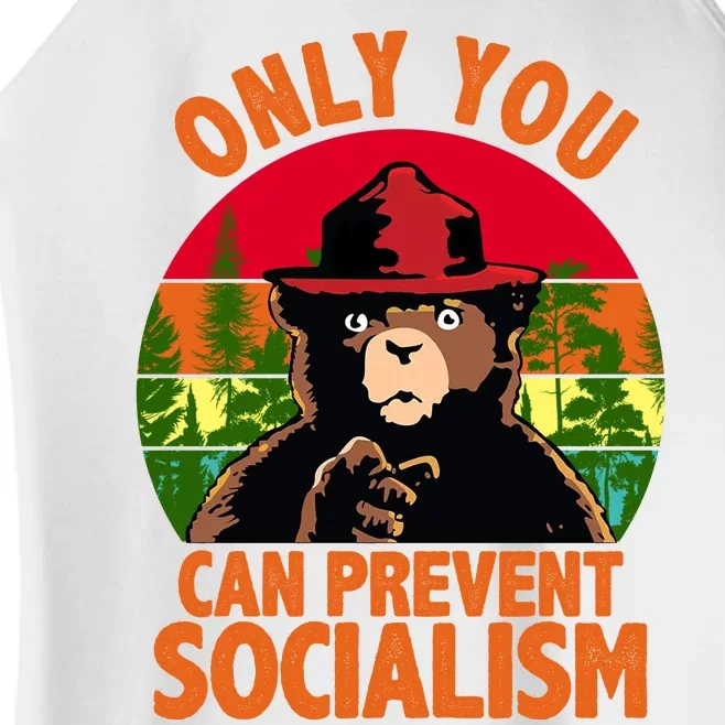 On You Can Prevent Socialism Bear Women’s Perfect Tri Rocker Tank