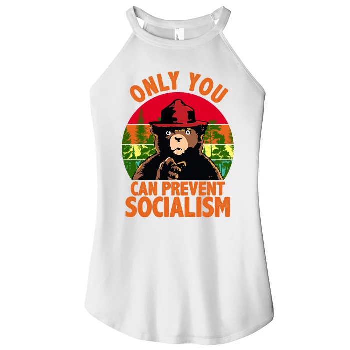 On You Can Prevent Socialism Bear Women’s Perfect Tri Rocker Tank