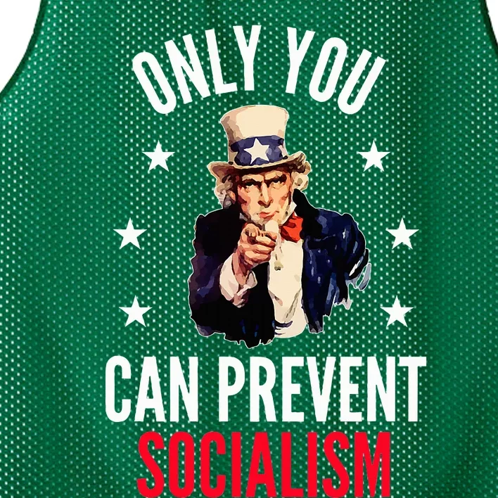 Only You Can Prevent Socialism Anti Socialism Mesh Reversible Basketball Jersey Tank