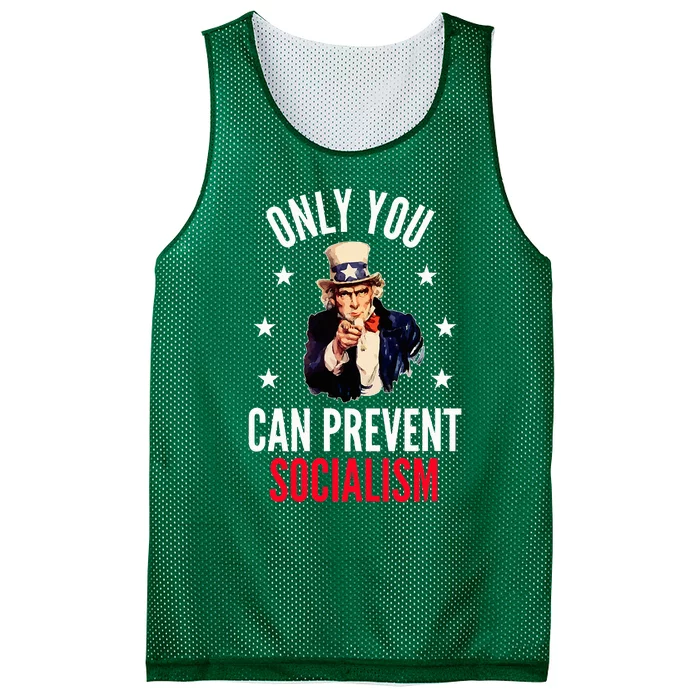 Only You Can Prevent Socialism Anti Socialism Mesh Reversible Basketball Jersey Tank