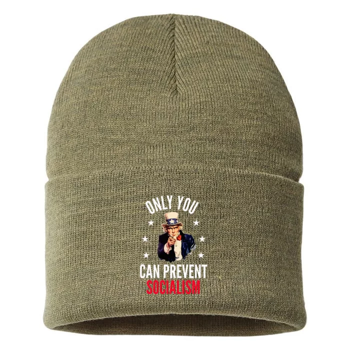 Only You Can Prevent Socialism Anti Socialism Sustainable Knit Beanie