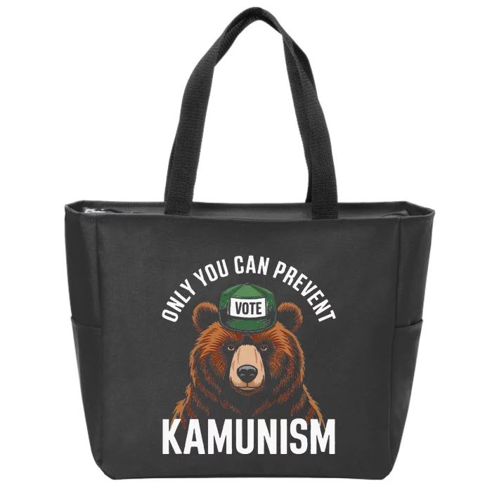 Only You Can Prevent Kamunism Funny Bear Humor Zip Tote Bag