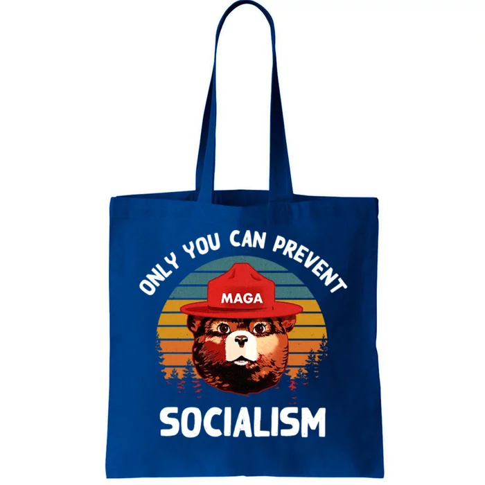 Only You Can Prevent Socialism Maga Bear Republican Cool Gift Tote Bag