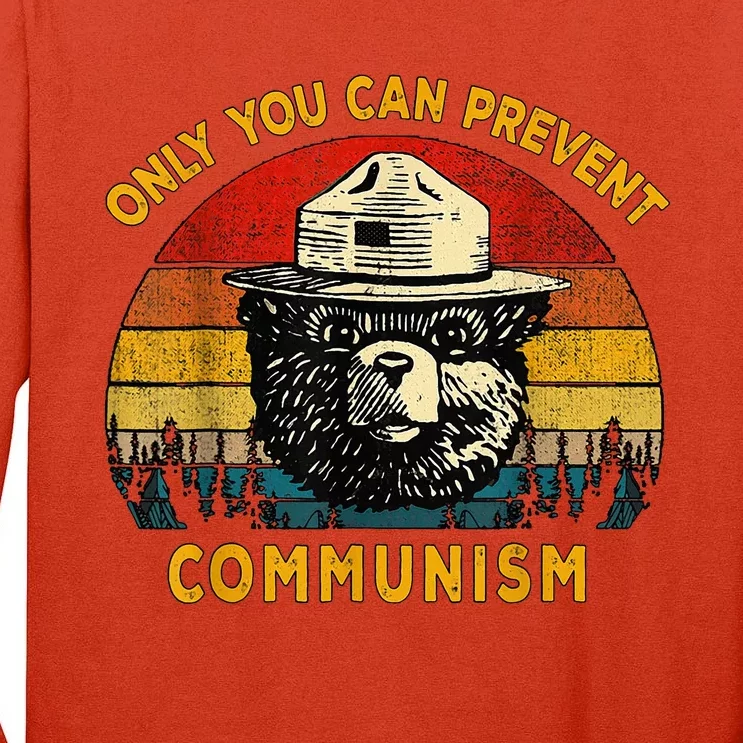 Only You Can Prevent Communism Camping Bear Tall Long Sleeve T-Shirt