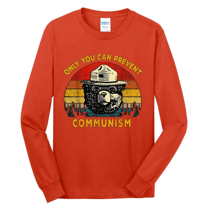 Only You Can Prevent Communism Camping Bear Tall Long Sleeve T-Shirt