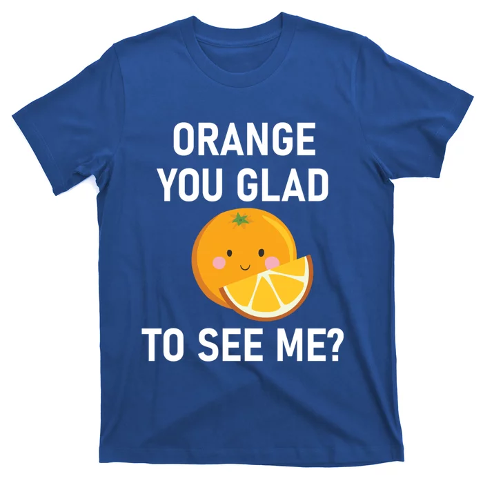 Orange You Glad To See Me Funny Sarcastic Corny Dad Jokes Gift T-Shirt