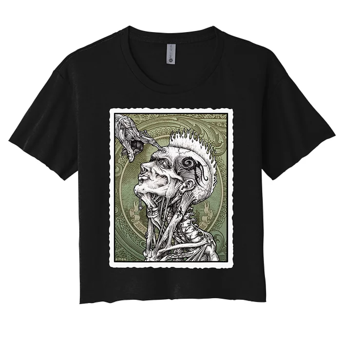 Opyn Yer Mynd By Emek Artman Women's Crop Top Tee