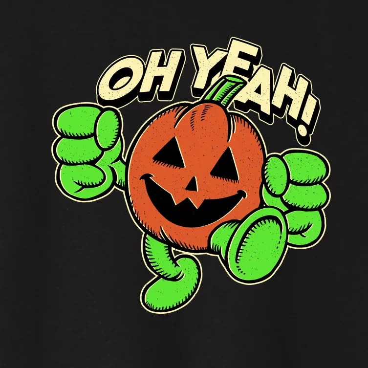 Oh Yeah! Pumpkin Man Women's Crop Top Tee