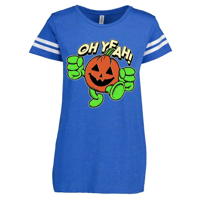 Oh Yeah! Pumpkin Man Enza Ladies Jersey Football T-Shirt