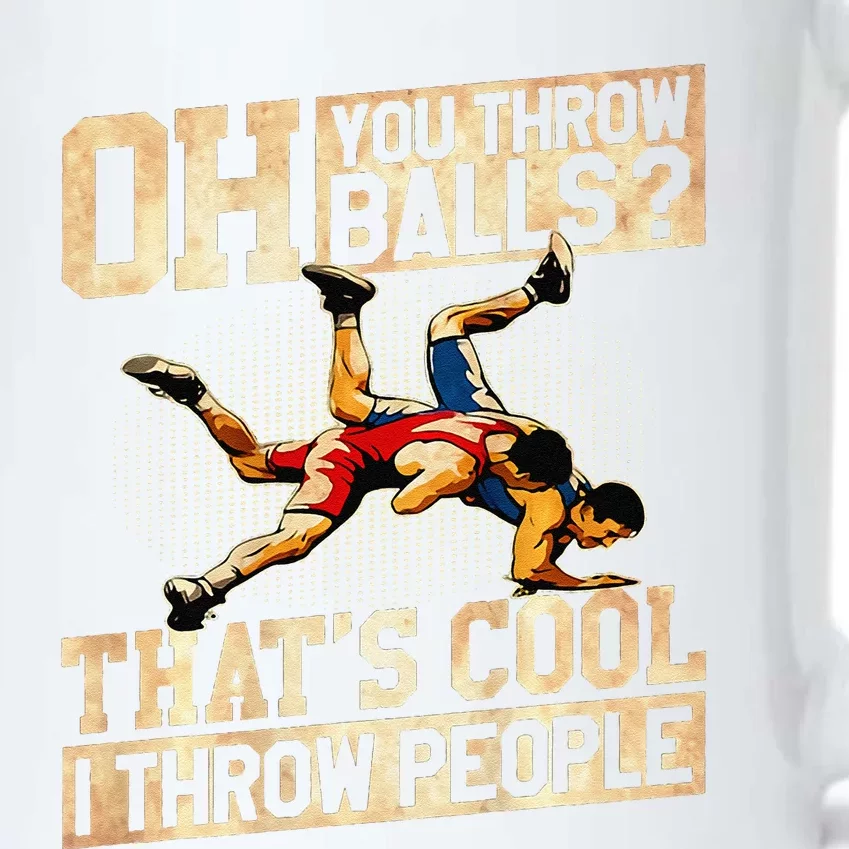 Oh You Throw Balls ThatS Cool I Throw People Black Color Changing Mug