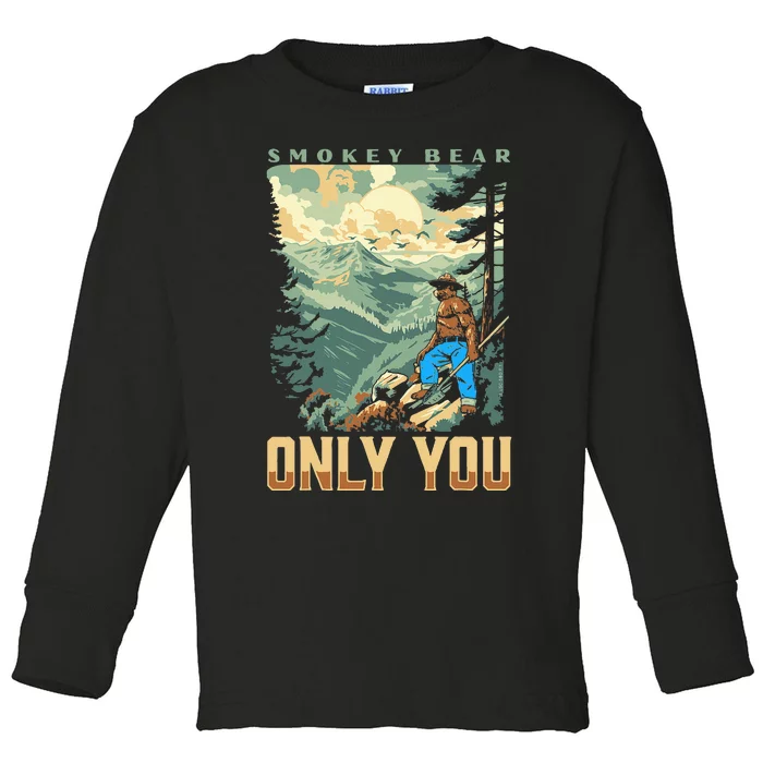 Only You Vintage Wpa Style Mountains Toddler Long Sleeve Shirt