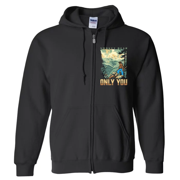 Only You Vintage Wpa Style Mountains Full Zip Hoodie