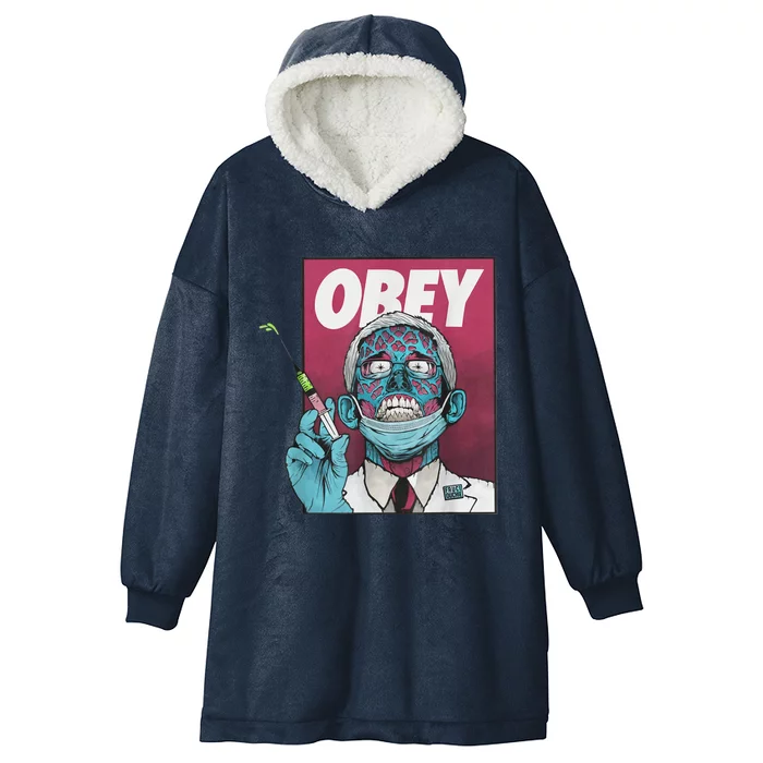 Obey Zombie Fauci Fauci Ouchie Political Tee Shirt Hooded Wearable Blanket