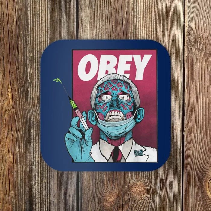 Obey Zombie Fauci Fauci Ouchie Political Tee Shirt Coaster