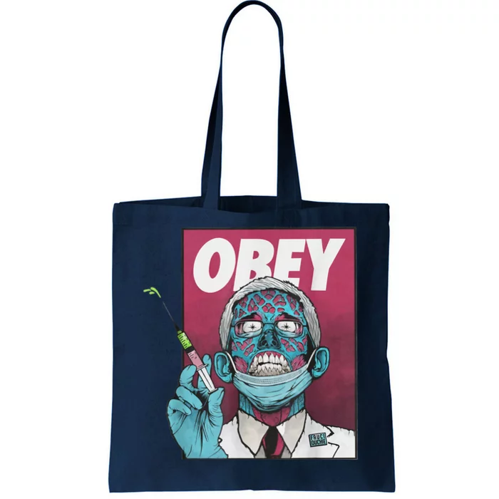 Obey Zombie Fauci Fauci Ouchie Political Tee Shirt Tote Bag