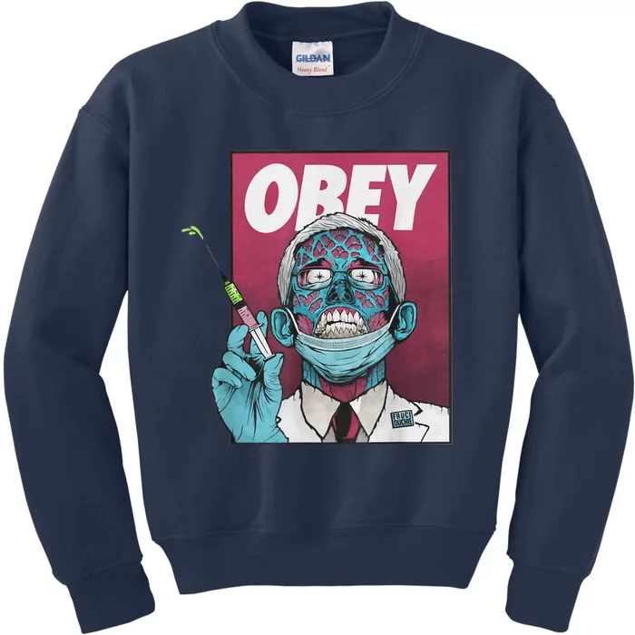 Obey Zombie Fauci Fauci Ouchie Political Tee Shirt Kids Sweatshirt