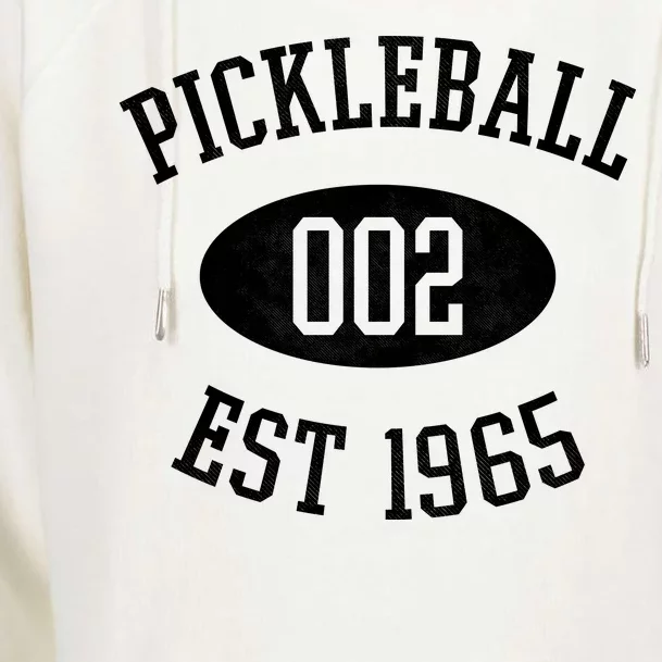 Pickleball 002 Est 1965 Womens Funnel Neck Pullover Hood