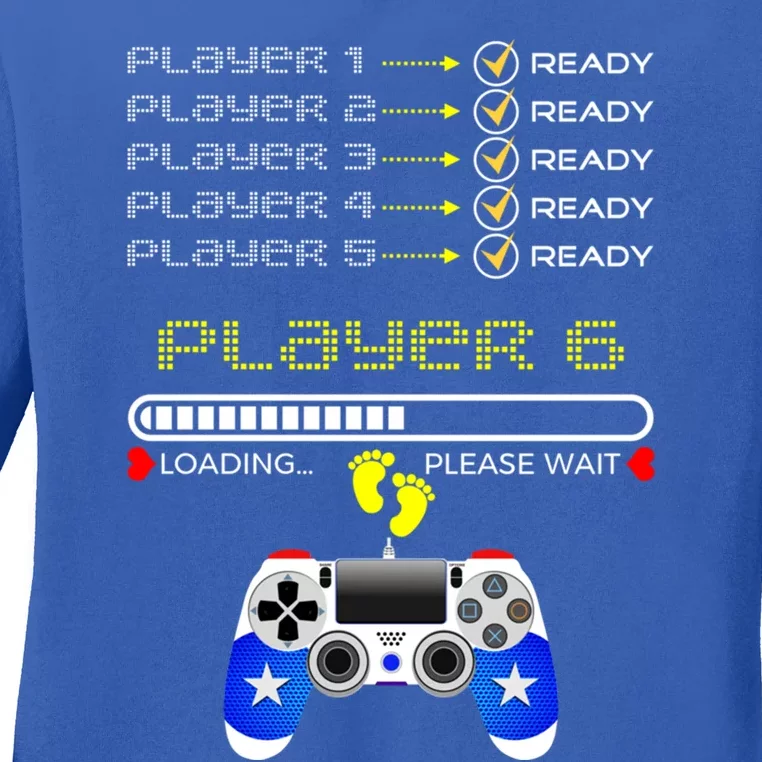 Players 1 2 3 4 5 Ready Player 6 Loading Funny Gaming Gift Ladies Long Sleeve Shirt