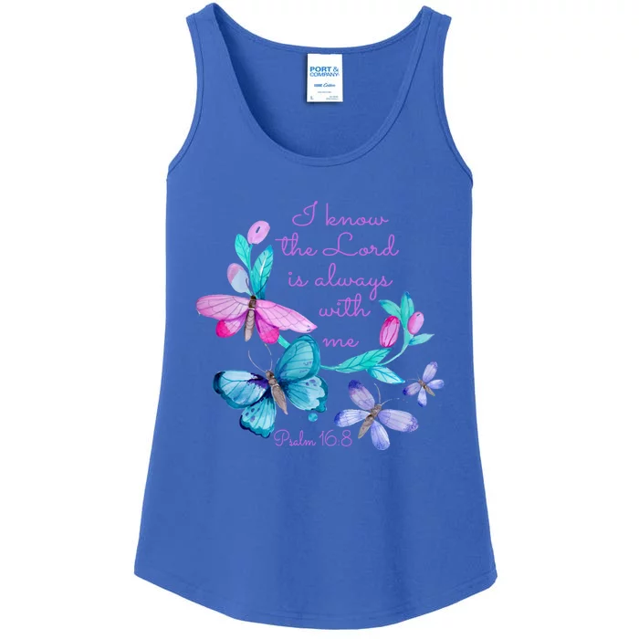 Psalm 16: 8 Christ Religious Butterfly Art Gift Ladies Essential Tank