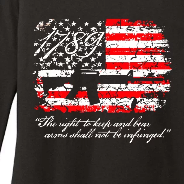 Patriotic 1789 American Flag 2nd Amendment Gun Rights AR15 Womens CVC Long Sleeve Shirt