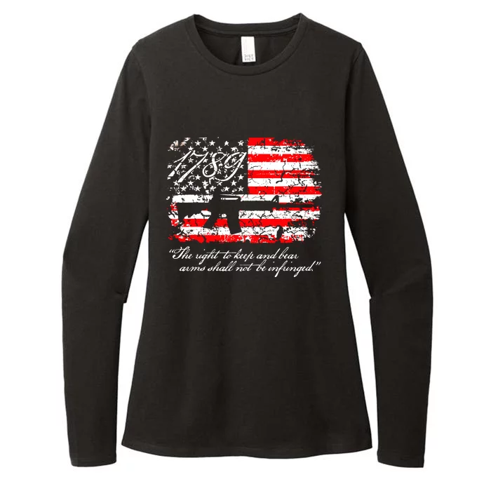 Patriotic 1789 American Flag 2nd Amendment Gun Rights AR15 Womens CVC Long Sleeve Shirt