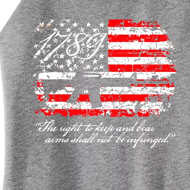 Patriotic 1789 American Flag 2nd Amendment Gun Rights AR15 Women’s Perfect Tri Rocker Tank