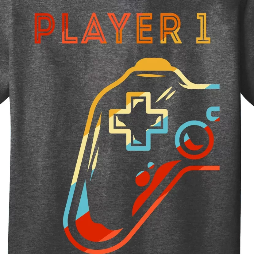 Player 1 Funny Video Game Lover Joystick Retro Matching  Gamer Couple T-Shirt