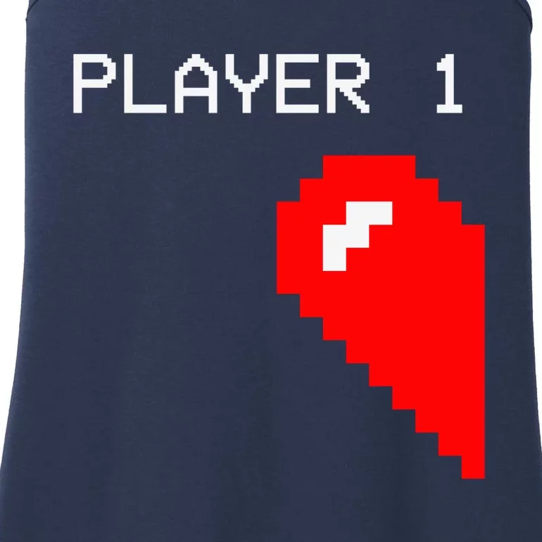 Player 1 Funny Video Game Lover Joystick Matching Gamer Couple Ladies Essential Tank