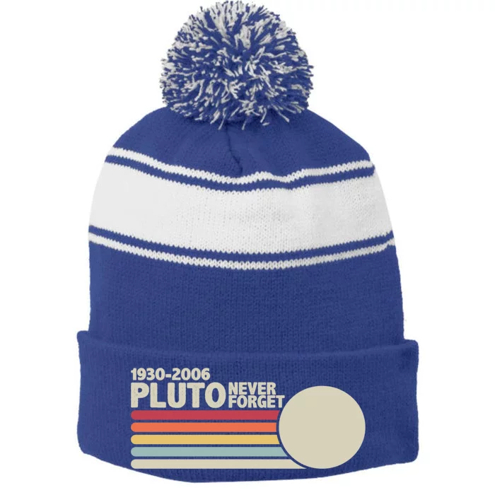 Pluto 1930funny Gift2006 Never Forget Space Gift Stripe Pom Pom Beanie