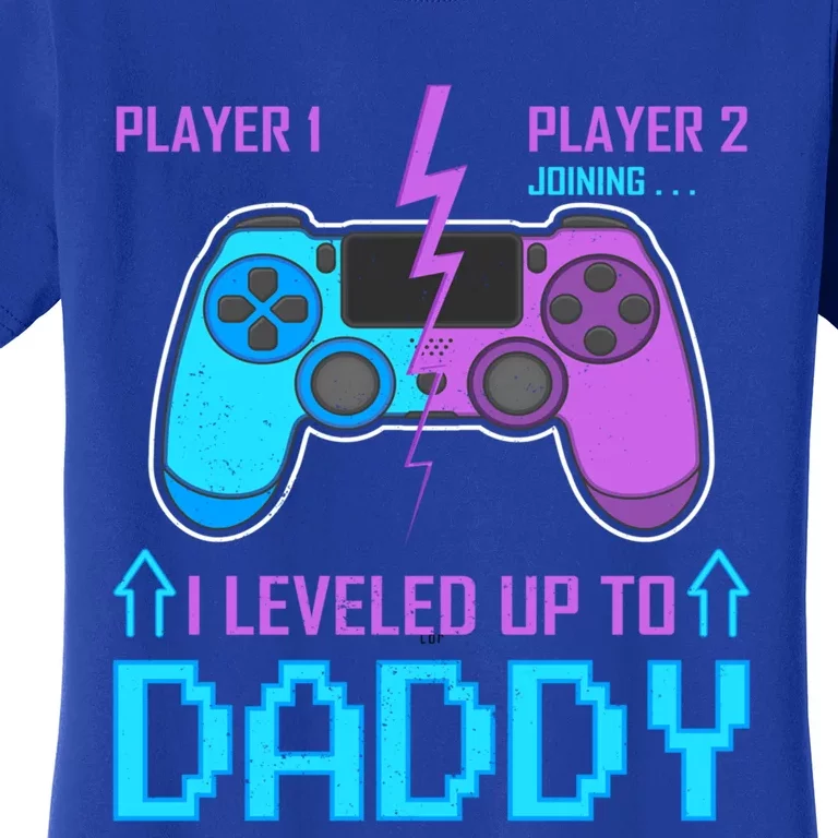 Player 1 Player 2 Joining I Leveled Up To Daddy Gaming Dad Funny Gift Women's T-Shirt