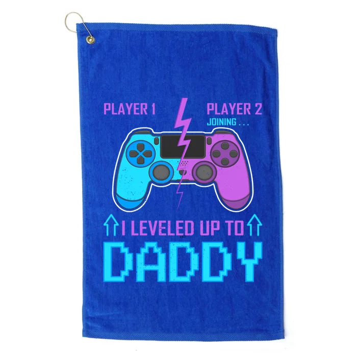 Player 1 Player 2 Joining I Leveled Up To Daddy Gaming Dad Funny Gift Platinum Collection Golf Towel