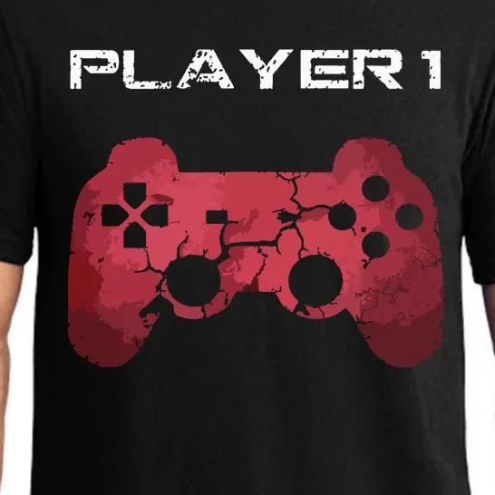 Player 1 Player 2 Gamer Gaming Matching Dad Son Couple Pajama Set