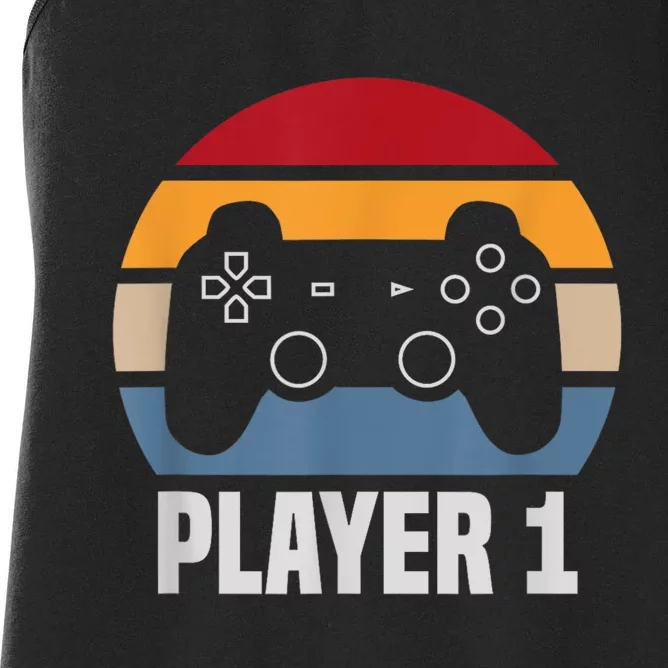 Player 1 Player 2 Couple Matching Video Gamer Women's Racerback Tank