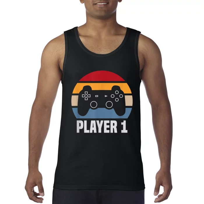 Player 1 Player 2 Couple Matching Video Gamer Tank Top