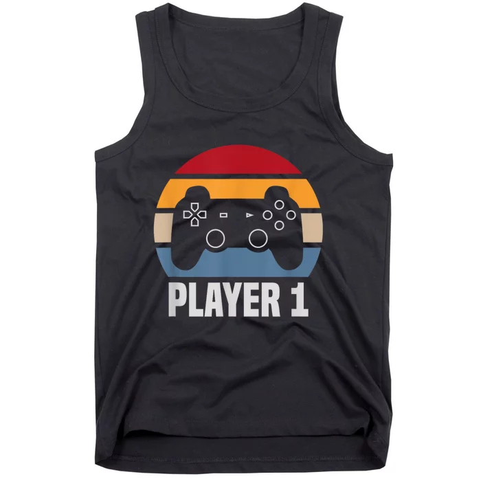 Player 1 Player 2 Couple Matching Video Gamer Tank Top