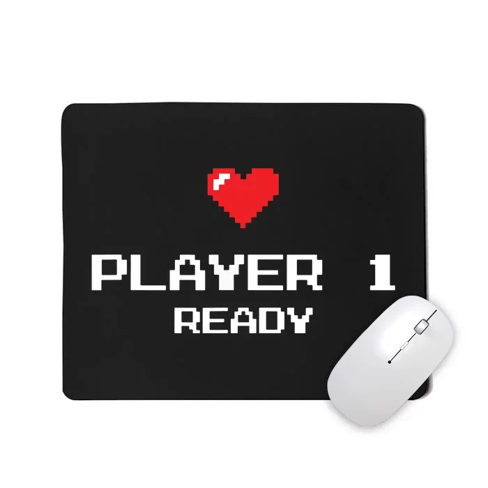 Player 1 Ready Retro Gaming New Dad Baby Announcement Mousepad