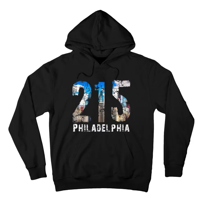 Philadelphia 215 215 Skyline Area Code Hoodie