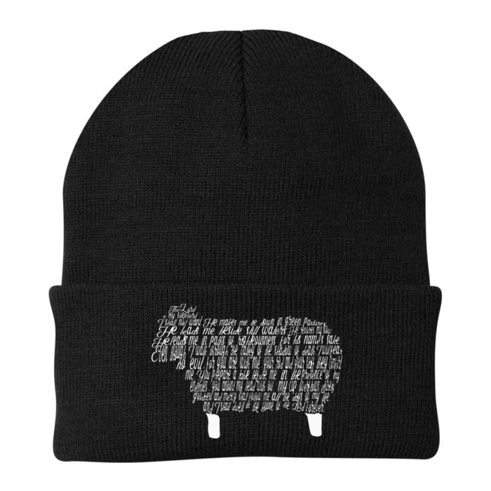 Psalm 23 Bible Scripture Lamb Knit Cap Winter Beanie