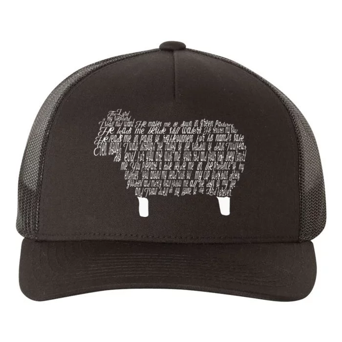 Psalm 23 Bible Scripture Lamb Yupoong Adult 5-Panel Trucker Hat