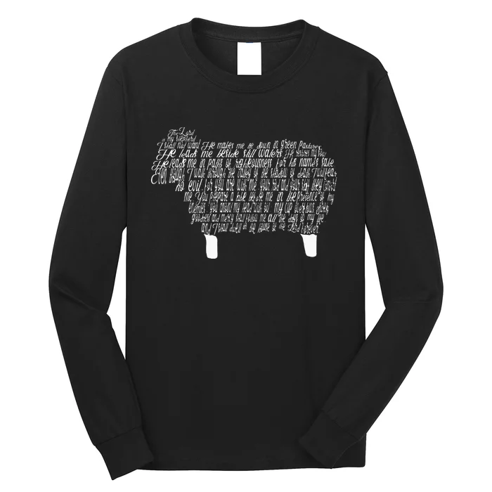 Psalm 23 Bible Scripture Lamb Long Sleeve Shirt