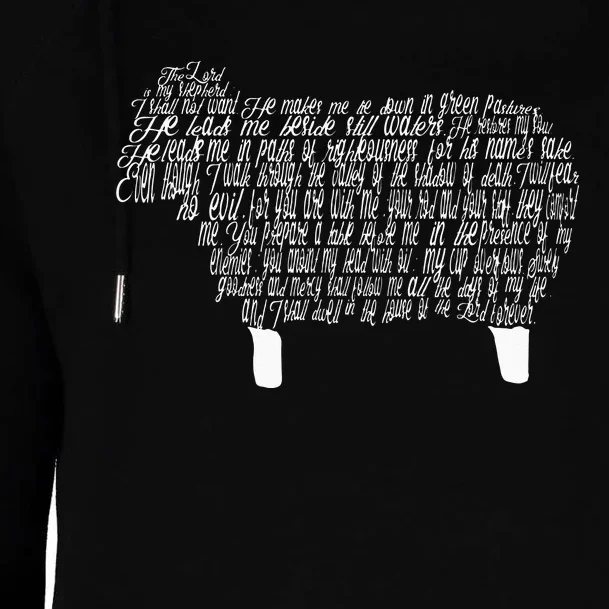 Psalm 23 Bible Scripture Lamb Womens Funnel Neck Pullover Hood