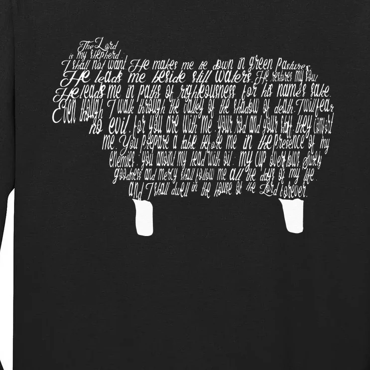 Psalm 23 Bible Scripture Lamb Tall Long Sleeve T-Shirt