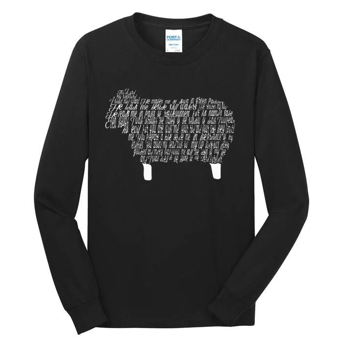 Psalm 23 Bible Scripture Lamb Tall Long Sleeve T-Shirt