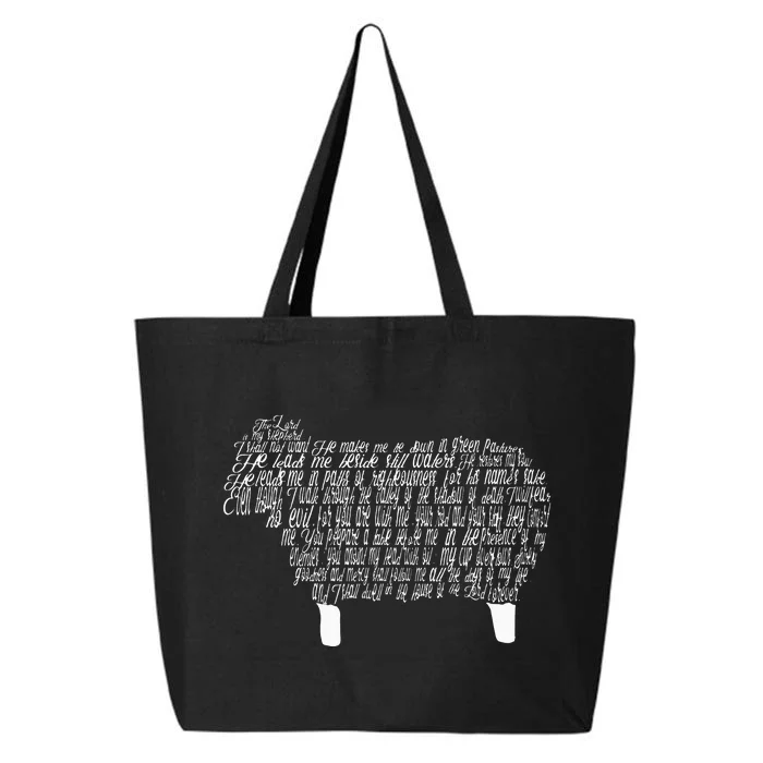 Psalm 23 Bible Scripture Lamb 25L Jumbo Tote