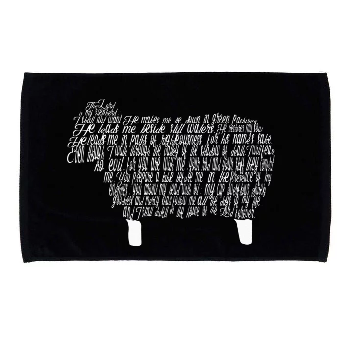 Psalm 23 Bible Scripture Lamb Microfiber Hand Towel