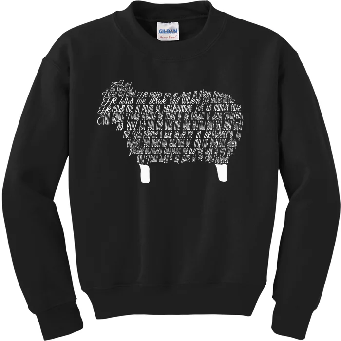 Psalm 23 Bible Scripture Lamb Kids Sweatshirt