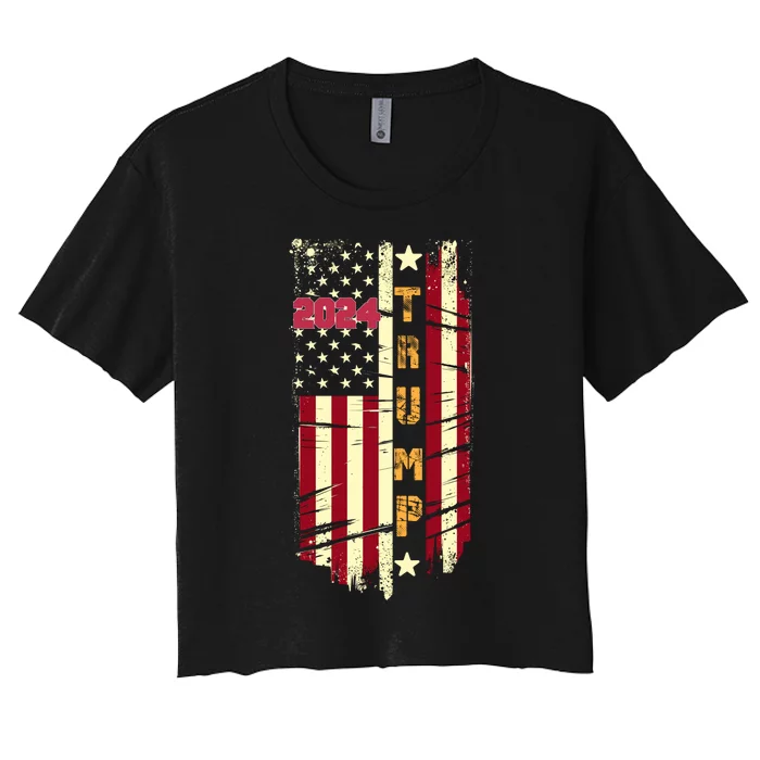 Patriotic 2024 Election Theme Women's Crop Top Tee