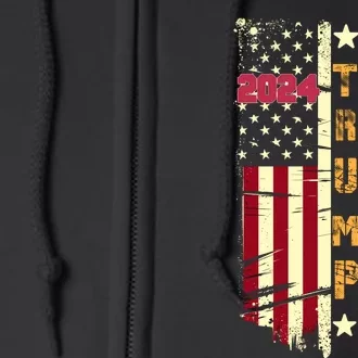 Patriotic 2024 Election Theme Full Zip Hoodie